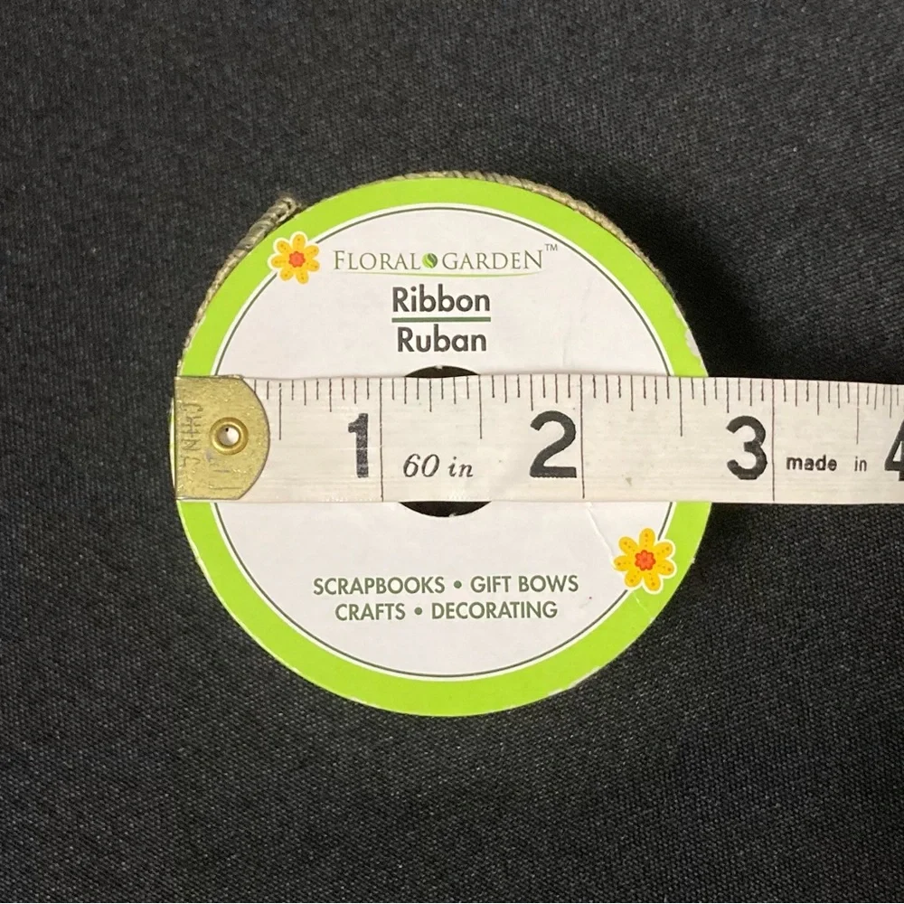⭐️ Floral Garden Brown Polka Dot Burlap Craft Ribbon 1.5” x 108”